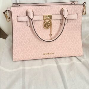 Michael Kors Light Pink Satchel with Gold Accents